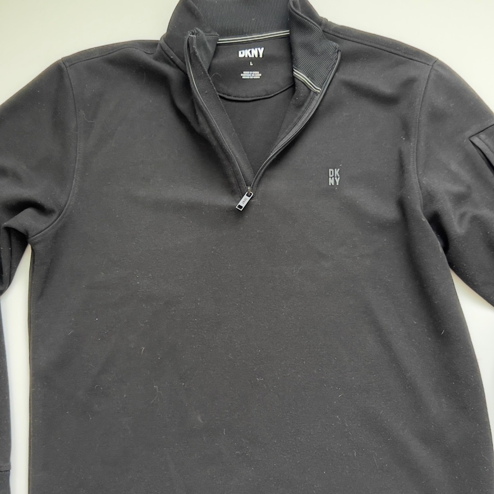 DKNY Black Half-Zip Sweatshirt - Picture 2 of 5